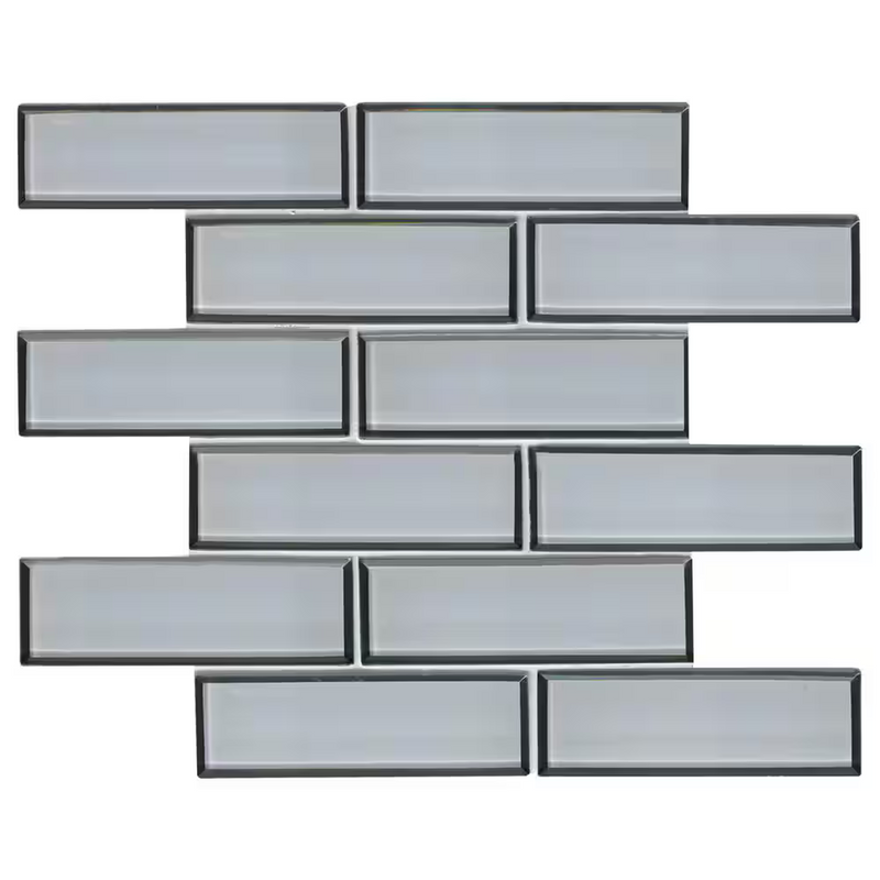Ice Bevel Subway 12x12 Glossy Glass Mesh-Mounted Mosaic, SMOT-GLSST-ICEBE8MM, 9.6sf, 10 pcs, 35 lbs, FINAL PRICE: $5.99/pc, $59.90/box + Tax
