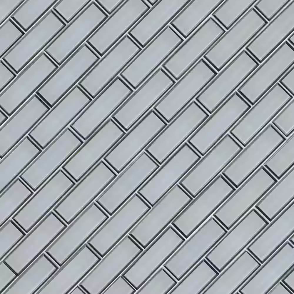 Ice Bevel Subway 12x12 Glossy Glass Mesh-Mounted Mosaic, SMOT-GLSST-ICEBE8MM, 9.6sf, 10 pcs, 35 lbs, FINAL PRICE: $5.99/pc, $59.90/box + Tax