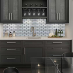 Ice Bevel Subway 12x12 Glossy Glass Mesh-Mounted Mosaic, SMOT-GLSST-ICEBE8MM, 9.6sf, 10 pcs, 35 lbs, FINAL PRICE: $5.99/pc, $59.90/box + Tax