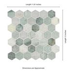 Icelandic Green 2 in. Hexagon 12x12 Polished Marble Mesh-Mounted Mosaic, SMOT-ICEGRE-2HEXP, 9.8sf, 10 pcs, 49 lbs, FINAL PRICE: $7.99/pc, $79.90/box + Tax