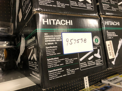 Hitachi 18 Volt Cordless Stick Vacuum 957598 Model #R18DSALP4