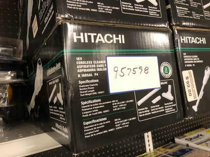 Hitachi 18 Volt Cordless Stick Vacuum 957598 Model #R18DSALP4 (Tool Only)