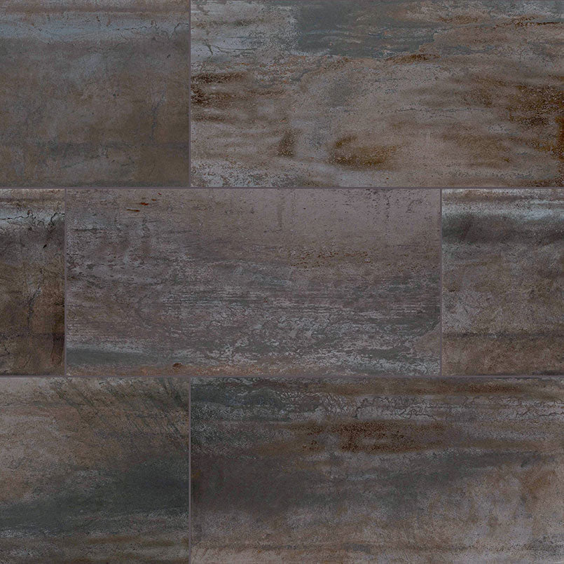 ** PALLET SALE: 14sf (1 bx) ** Oxide Iron 12x24 Matte Porcelain Tile, NOXIIRO1224, 10mm, 7pcs, 51 lbs, 14sf, Retail: $2.98/sf, FINAL PRICE: $1.49/sf, $20.86 + Tax