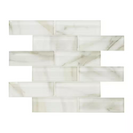 **PER PC** Ivory Amber Beveled 12x12 Glossy Glass Subway Mosaic, Retail: $19.60/pc, 10 sf/bx, 10pcs/bx, 35 lbs/bx, FINAL PRICE: $9.99/sf, $99.90/ Box + TAX