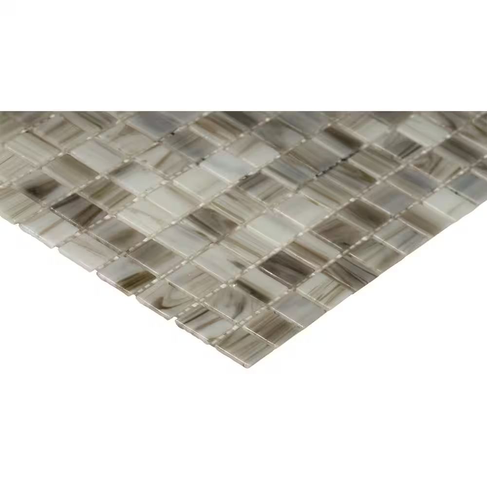 **PER PCS** Ivory Iridescent  12x12 Mosaic, SMOT-GLS-IIV4MM, 4mm, 20pcs, 40 lbs, 10sf, Retail: $4.99/pc, FINAL PRICE: $2.69/pc + Tax