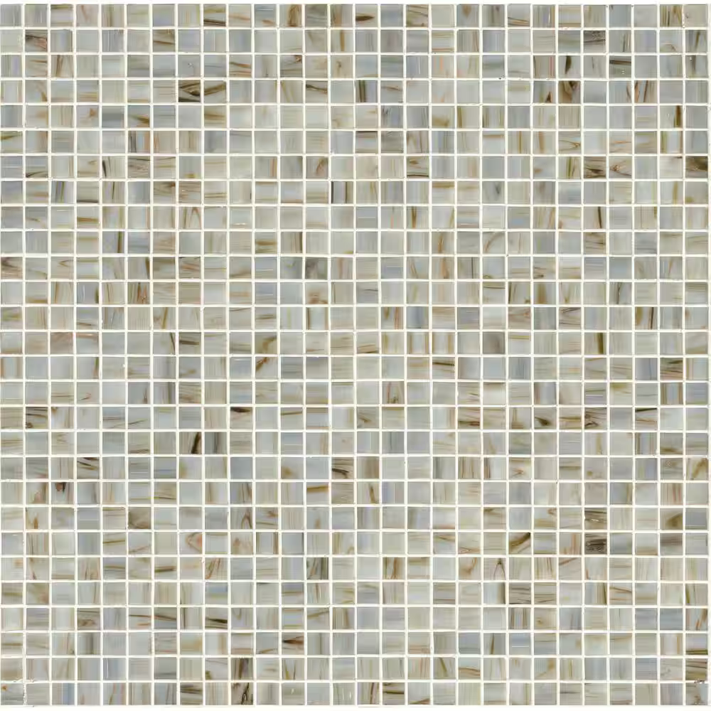 **PER PCS** Ivory Iridescent  12x12 Mosaic, SMOT-GLS-IIV4MM, 4mm, 20pcs, 40 lbs, 10sf, Retail: $4.99/pc, FINAL PRICE: $2.69/pc + Tax