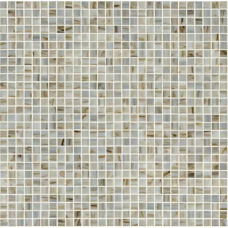 **PER PCS** Ivory Iridescent  12x12 Mosaic, SMOT-GLS-IIV4MM, 4mm, 20pcs, 40 lbs, 10sf, Retail: $4.99/pc, FINAL PRICE: $2.69/pc + Tax