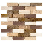 ** PER PCS ** Copper Canyon Jeffrey Court 12x12 Copper and Marble Mosaic (10 pcs/box) Final:$5.99/pc - CLEARANCE: $2.99/pc Loc: MT4-F