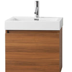 Virtu Vanity Zuri 24-in Floating Single Square Sink With White Polymarble Top in Plum, JS-50324-PL, Retail $749.00