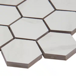 **PER PCS** Kolasus White Hexagon Matte 2x2 Hex Mosaic 12x12 Mosaic, NHDKOLWHI2X2HEX, 9.9mm, 8pcs, 34.4 lbs, 8sf, Retail: $12.97/pc, FINAL PRICE: $5.99/pc + Tax