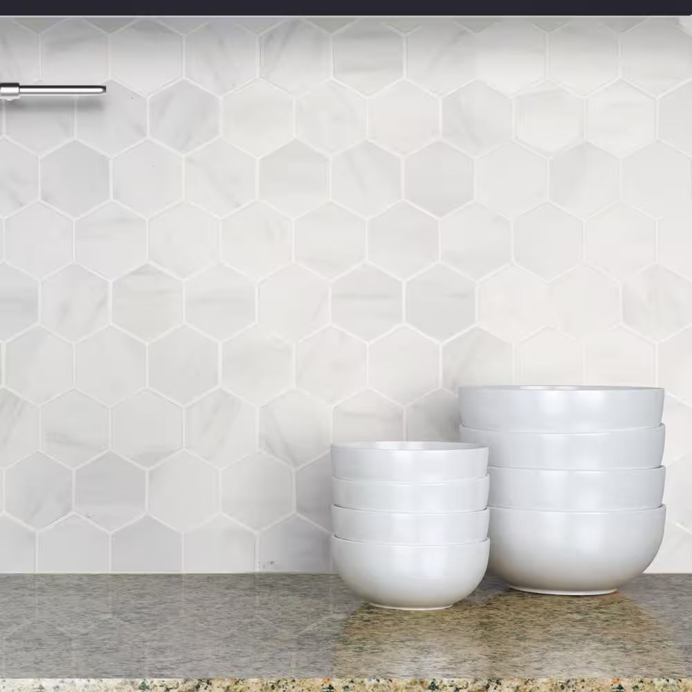 **PER PCS** Kolasus White Hexagon Matte 2x2 Hex Mosaic 12x12 Mosaic, NHDKOLWHI2X2HEX, 9.9mm, 8pcs, 34.4 lbs, 8sf, Retail: $12.97/pc, FINAL PRICE: $5.99/pc + Tax