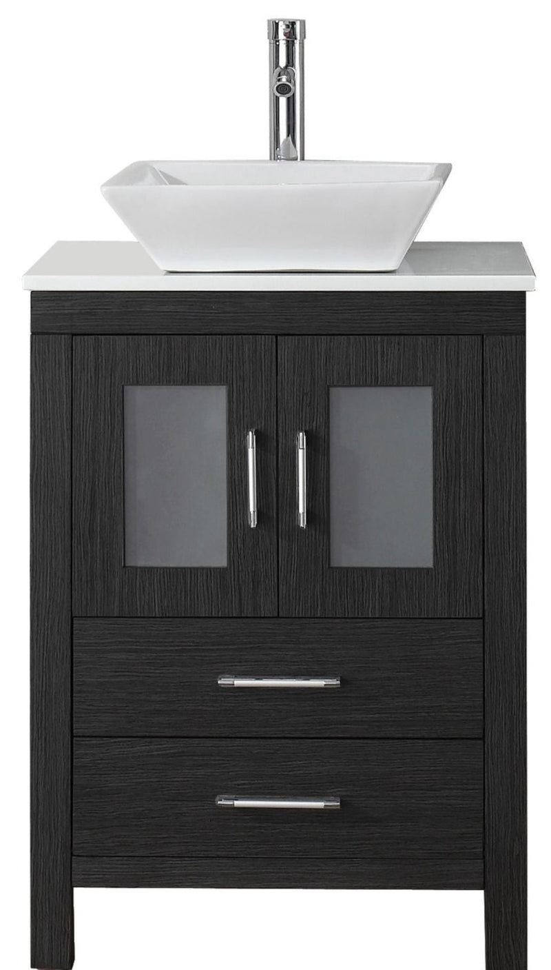 Dior 24-in Zebra Gray Single Sink Bathroom Vanity with White Engineered Stone Top, KS-70024-S-ZG, Final: $435.99, Clearanced: $399.99 + Tax