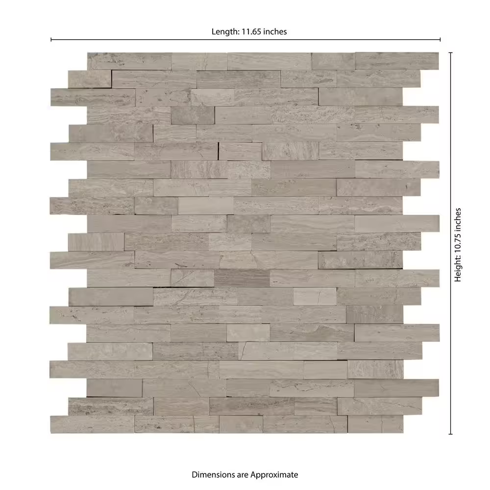 La Crema Stax Interlocking Peel and Stick 11x12 Textured Marble Floor and Wall Mosaic, P-SMOT-PNS-LACRESTA-6MM, 15sf, 15 pcs, 38 lbs, FINAL PRICE: $4.99/pc, $74.85/box + Tax