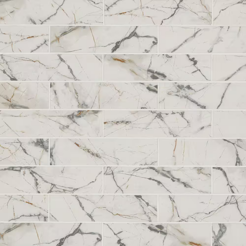 Lockson Mix 4x16 Glossy Ceramic Marble Look Floor and Wall Tile, NHDLOCKMIX4X16, 17.22 sf, 40 pcs, 7mm, 48lbs, FINAL PRICE: $1.39/sf, $23.94