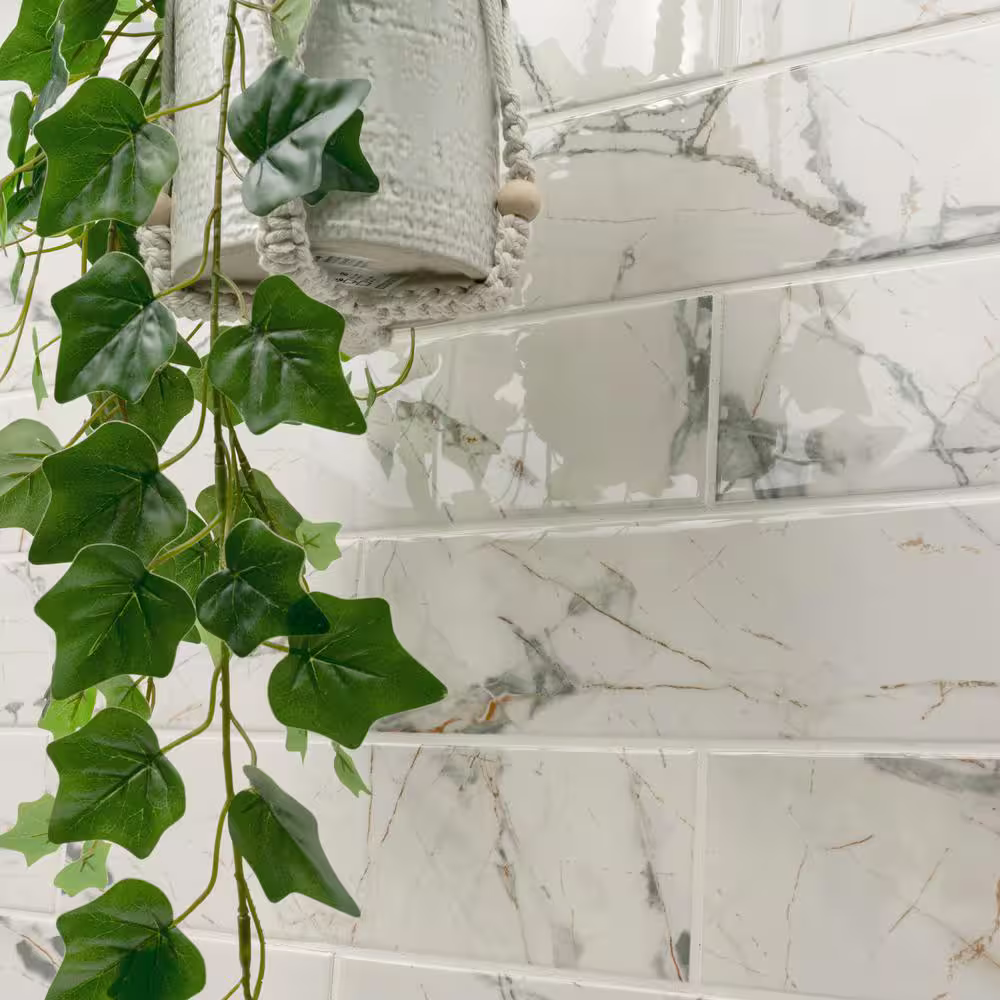 Lockson Mix 4x16 Glossy Ceramic Marble Look Floor and Wall Tile, NHDLOCKMIX4X16, 17.22 sf, 40 pcs, 7mm, 48lbs, FINAL PRICE: $1.39/sf, $23.94