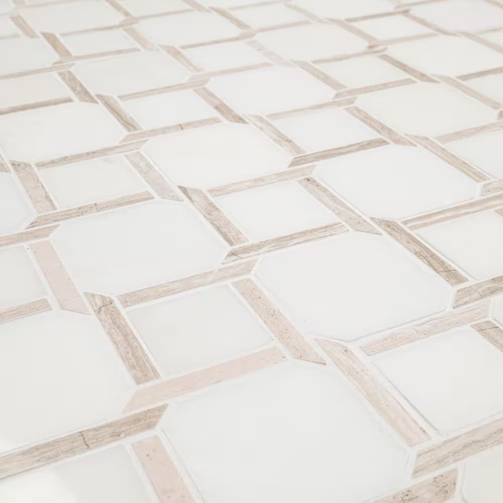 Marbella Lynx 12x12 Polished Marble Mesh-Mounted Mosaic Floor and Wall Tile, SMOT-MARBLYNX-POL10MM, 10sf, 10 pcs, 45 lbs, FINAL PRICE: $7.99/pc, $79.90/box + Tax