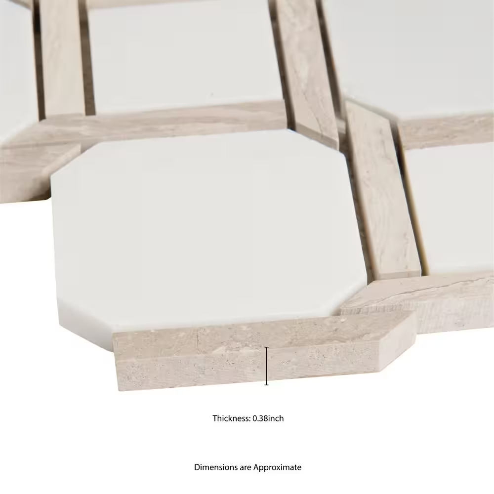 Marbella Lynx 12x12 Polished Marble Mesh-Mounted Mosaic Floor and Wall Tile, SMOT-MARBLYNX-POL10MM, 10sf, 10 pcs, 45 lbs, FINAL PRICE: $7.99/pc, $79.90/box + Tax