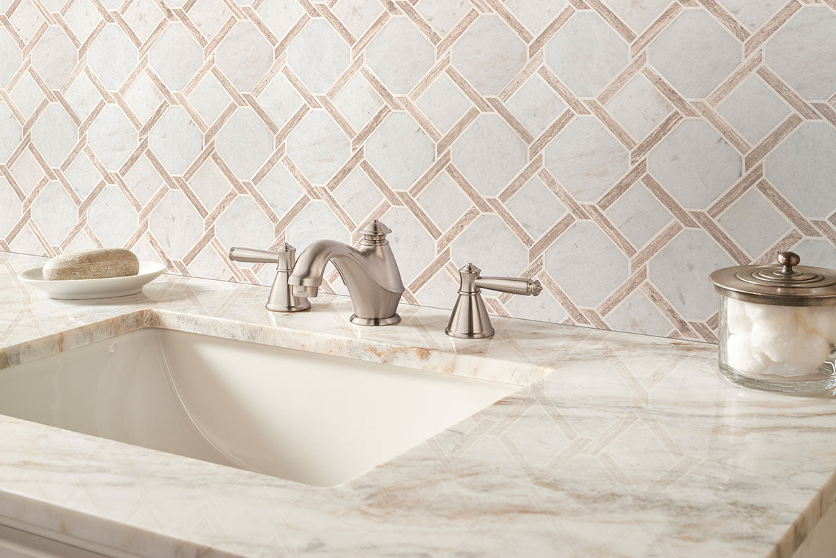 Marbella Lynx 12x12 Polished Marble Mesh-Mounted Mosaic Floor and Wall Tile, SMOT-MARBLYNX-POL10MM, 10sf, 10 pcs, 45 lbs, FINAL PRICE: $7.99/pc, $79.90/box + Tax