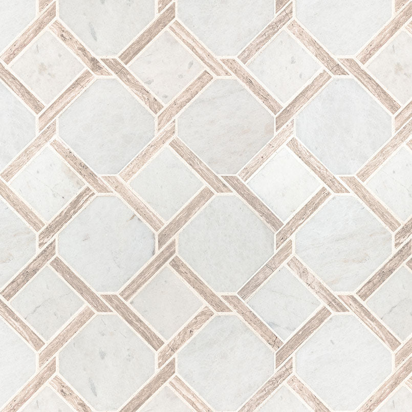 Marbella Lynx 12x12 Polished Marble Mesh-Mounted Mosaic Floor and Wall Tile, SMOT-MARBLYNX-POL10MM, 10sf, 10 pcs, 45 lbs, FINAL PRICE: $7.99/pc, $79.90/box + Tax