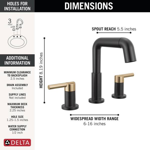 Nicoli Two Handle Widespread Pull-Down Bathroom Faucet