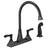 Delta Everly Two Handle Kitchen Faucet with Spray in Matte Black, 21741LF-BL, MRSP: $239.45, FINAL PRICE: $64.99 + TAX