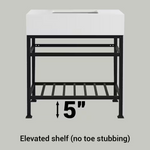 **ASSEMBLY REQUIRED** Pelham & White Manchester 31-Inch Vanity with Cultured Carrara Marble White Console Sink Top and Leg Combo in Matte Black, PWC1100-MB, [FB285], FINAL PRICE: $299.99 + Tax