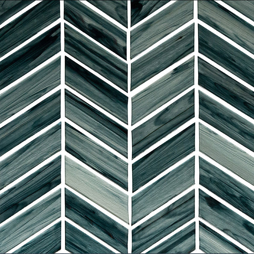 **PER PC** Midnight Blue Chevron 11x11  Mosaic, Retail: $14.98/pc, 12.15 sf/bx, 15 pcs/bx, 29 lbs/bx,  FINAL PRICE: $7.99/pc, $119.85/ Box + TAX