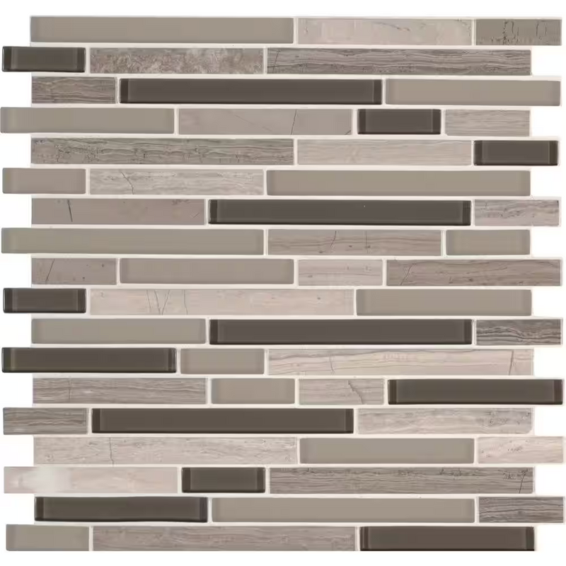 Modello Grigio Interlocking 12x12 Textured Glass; Stone Look Wall Tile, SMOT-SGLSIL-MODGRI6MM, 15sf, 15 pcs, mm, 45 lbs, FINAL PRICE: $1.99/sf, $29.85/box + Tax