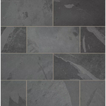 Montauk Black 12x24 Slate Natural Textured Stone Look Floor and Wall Tile, SHDMONBLK1224G, 10sf, 5 pcs, 9.652mm, 56 lbs, FINAL PRICE: $1.59/sf, $15.90/box + Tax