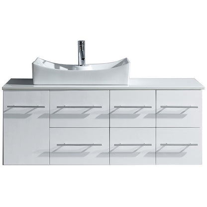 Ceanna 55 Single Bathroom Virtu Vanity Set in White, MS-430-S-WH