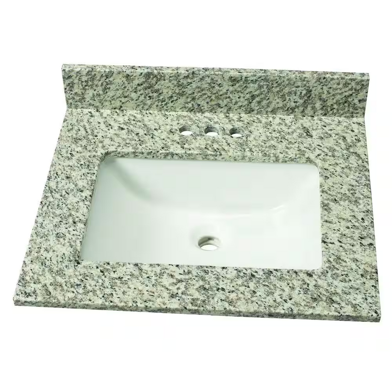 Home Decorators Collections 25 in. W Granite Single Sink Vanity Top in Blanco Perla with White Sink, BLANPER2522-2CM, MSRP: $199.00, Final Price: $99.99 + Tax