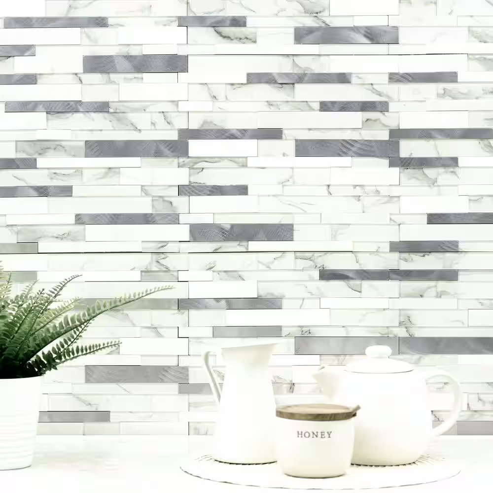 Denali Frost 12x12 Textured Glass Interlocking Peel and Stick Mosaic, SMOT-PNS-DENFRO-4MM, 20sf, 20 pcs, 36 lbs, FINAL PRICE: $3.99/pc, $79.80/box + Tax