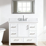 Rose 42-in Single Sink Vanity with Engineered Carrara Top in White, ROSE7042WH [FB329], FINAL PRICE: $879.99 + TAX [FBM-113]