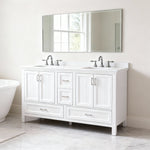 Rose 60-in Double Sink Vanity with Engineered Carrara Top in White, ROSE7060WH [FB328], FINAL PRICE: $1,199.99 + TAX