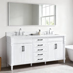Iris 72-in Double Sink Vanity with Engineered Carrara Top in White, Iris7072WH [FB308], FINAL PRICE: $1,399.99 + TAX