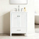 Rose 24-in Single Sink Vanity with Engineered Carrara Top in White, Rose1024WH [FB333], FINAL PRICE: $549.99 + TAX