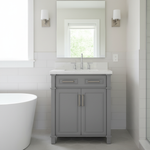 Iris 30-in Single Sink Vanity with Engineered Carrara Top in Gray, Iris7030GR [FB305], FINAL PRICE: $629.99 + TAX