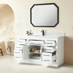 Iris 60-in Single Sink Vanity with Engineered Carrara Top in White, Iris21060SWH [FB307], FINAL PRICE: $1,199.99 + TAX