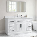 Iris 60-in Single Sink Vanity with Engineered Carrara Top in White, Iris21060SWH [FB307], FINAL PRICE: $1,199.99 + TAX
