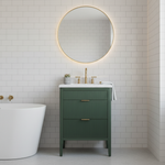 Tulip 24-in Single Sink Vanity with Engineered Carrara Top in Loden Green, Tulip13024GR, Retail: $859.00, FINAL PRICE: $599.99 + TAX [FBM-212]