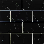 Nero Marquina 3x6 Glass Subway Wall Tile, SMOT-GL-T-NERMAR36, 5sf, 40 pcs, 8mm, 22 lbs, FINAL PRICE: $3.99/sf, $19.95/box + Tax