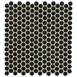 Matte Black 12x12 Penny Round Mosaic, 14.4sf, 15pcs, 31lbs, FINAL PRICE: $4.99/pc, $74.85/bx  + Tax
