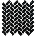**PER PC** Nero Marquina Glass Herringbone 12x12 Mosaic, Retail: $12.71/pc, 9.5 sf/bx, 10 pcs/bx, 35 lbs/bx,  FINAL PRICE: $6.99/pc, $69.90/ Box + TAX