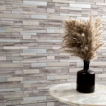 Ocotillo Blend Interlocking 12x12 Stone/Glass/Metal Mesh-Mounted Mosaic, Retail: $7.98/pc, 20 sf/bx, 20 pcs/bx, 36 lbs/bx,  FINAL PRICE: $3.99/pc, $79.80/ Box + TAX