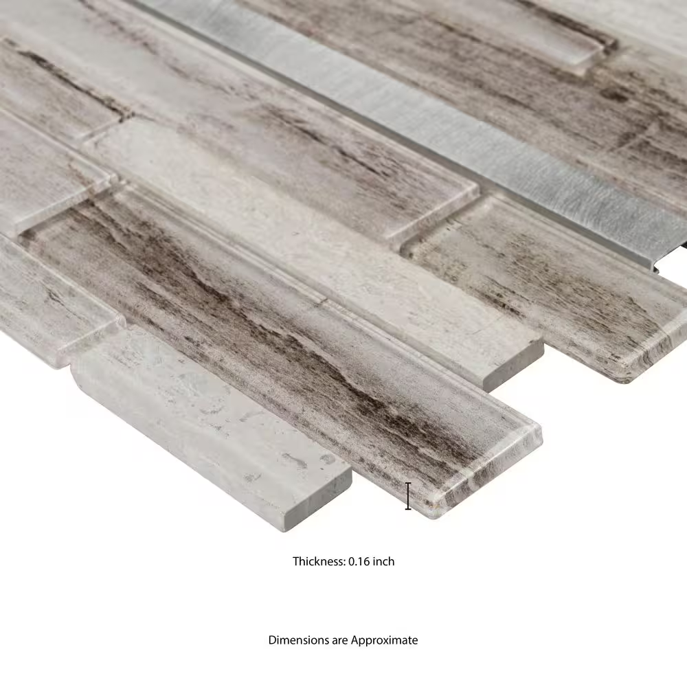 Ocotillo Blend Interlocking 12x12 Stone/Glass/Metal Mesh-Mounted Mosaic, Retail: $7.98/pc, 20 sf/bx, 20 pcs/bx, 36 lbs/bx,  FINAL PRICE: $3.99/pc, $79.80/ Box + TAX