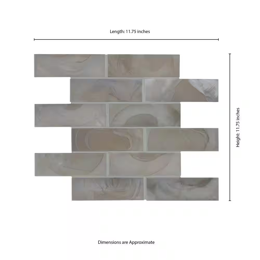 Opalina Subway 12x12 Glass Mesh-Mounted Mosaic, Retail: $21.26/pc, 14.4 sf/bx, 15 pcs/bx, 45 lbs/bx,  FINAL PRICE: $9.99/pc, $149.85/ Box + TAX