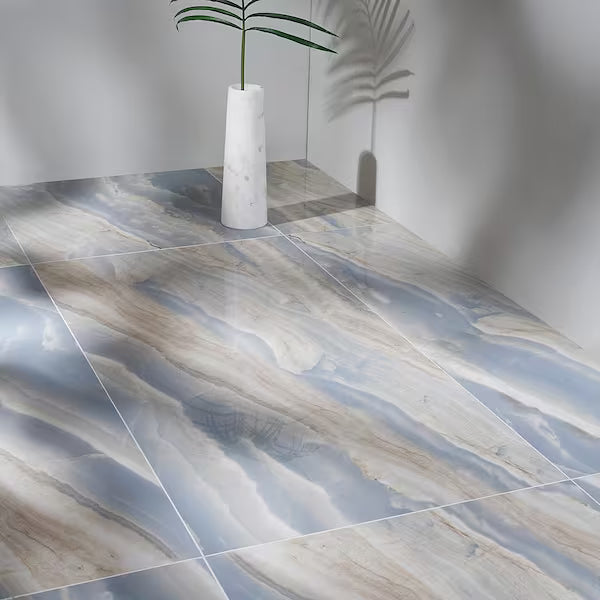 Opera Blue 24x48 Polished Tile, 10mm, 2pcs, 65 lbs, 15.49sf, FINAL PRICE: $1.29/sf, $19.98