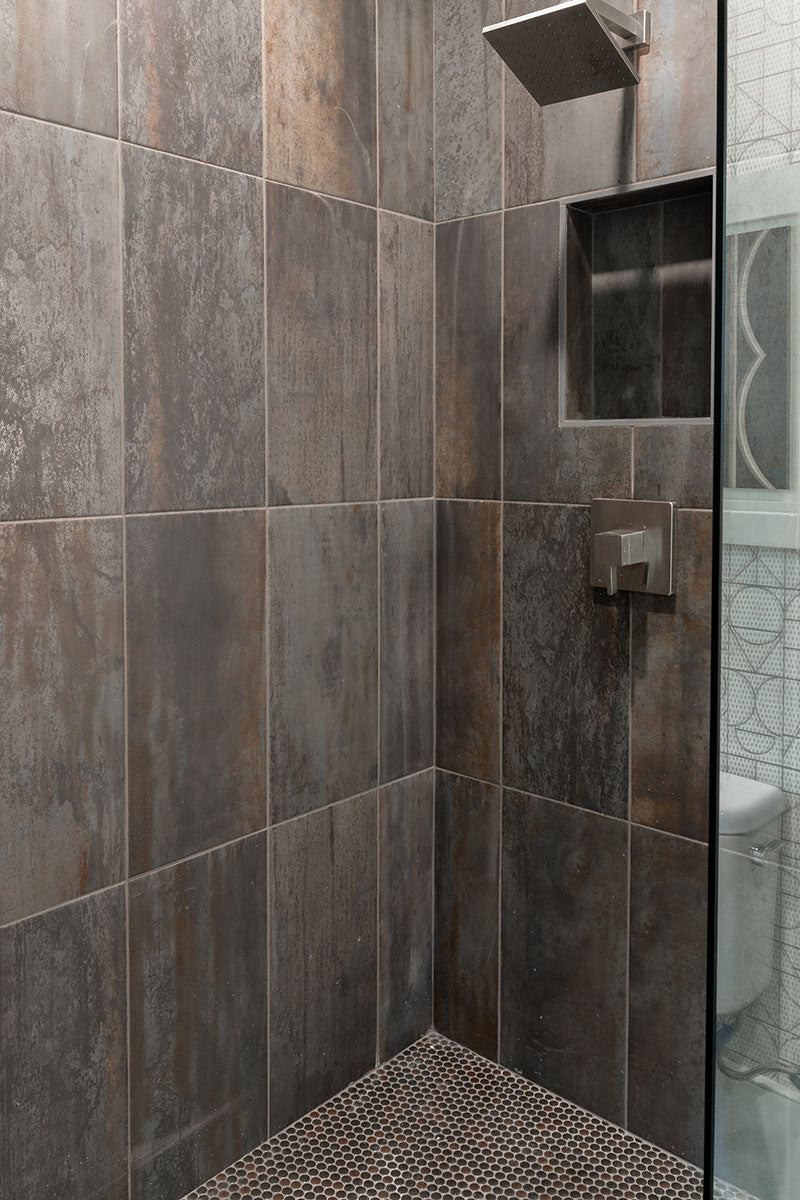 ** PALLET SALE: 14sf (1 bx) ** Oxide Iron 12x24 Matte Porcelain Tile, NOXIIRO1224, 10mm, 7pcs, 51 lbs, 14sf, Retail: $2.98/sf, FINAL PRICE: $1.49/sf, $20.86 + Tax