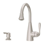 Pfister Lima 1-Handle Kitchen Faucet w/Soap Dispenser in Spot Defense Stainless Steel, F-072-7LMGS, Loc: B1, MSRP: $223.00