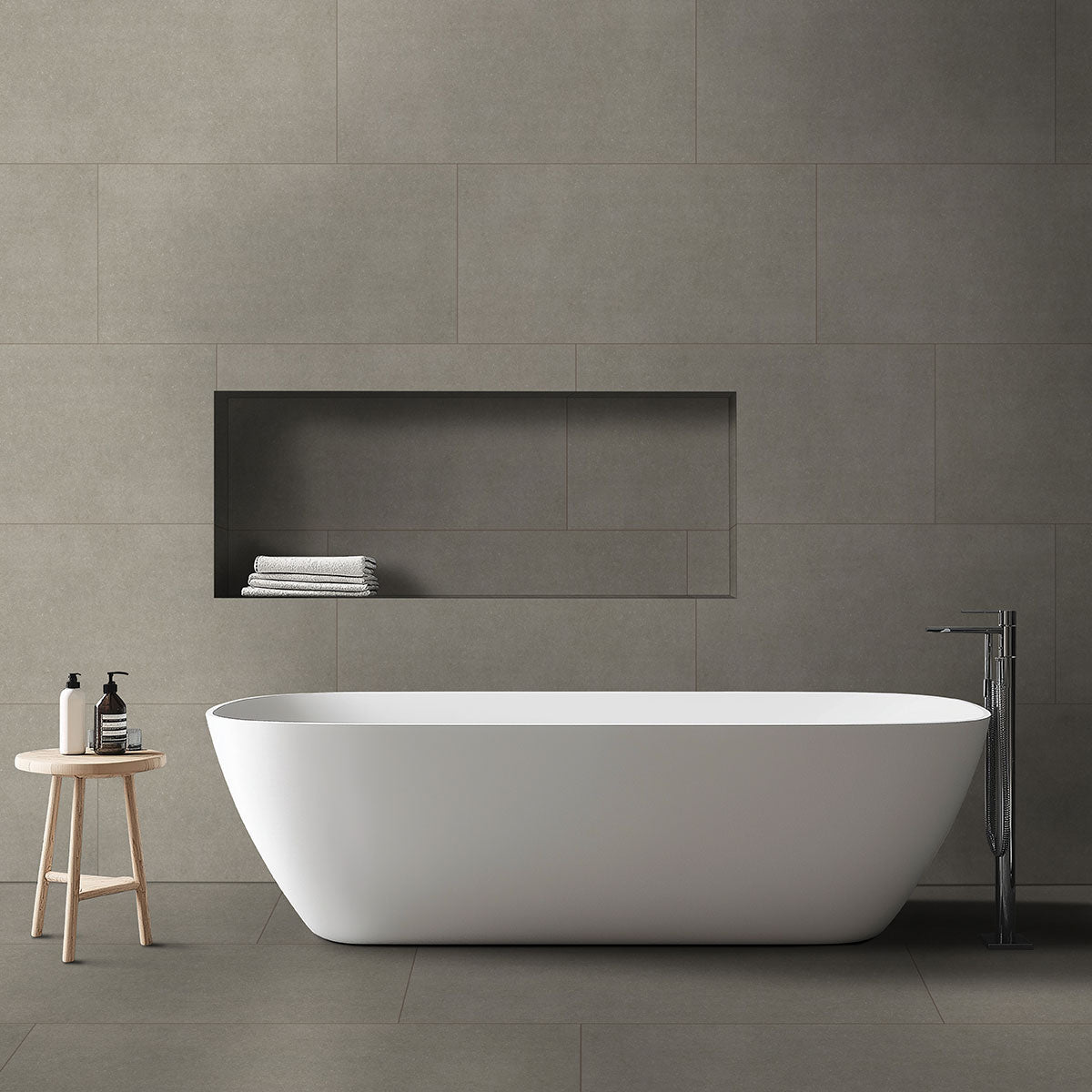 Gris 24x48 Matte Porcelain Stone Look Floor and Wall Tile, 16sf, 2pcs, 73 lbs, FINAL PRICE: $0.99/sf, $15.84/bx